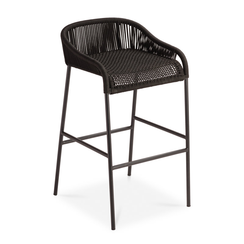 Belmont Powder Coated Aluminum Stool, 24" H, Black