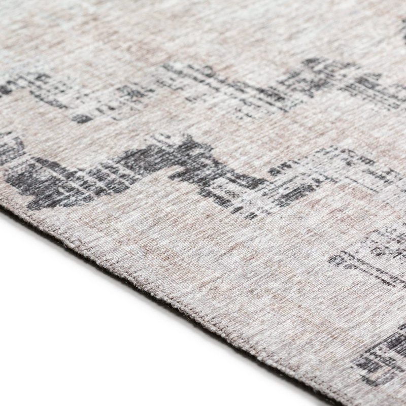 Tapis beige / gris à motif géométrique Kerwin, Rectangle 8 pi x 10 pi