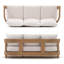Ensemble de conversation d'extérieur en bois 3 pièces avec coussins-303421797