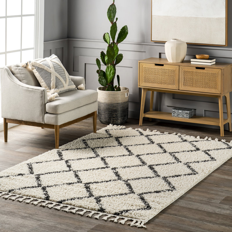 Tapis beige / noir Laudalino, Rectangle 7 pi 10 po x 10 pi 2 po
