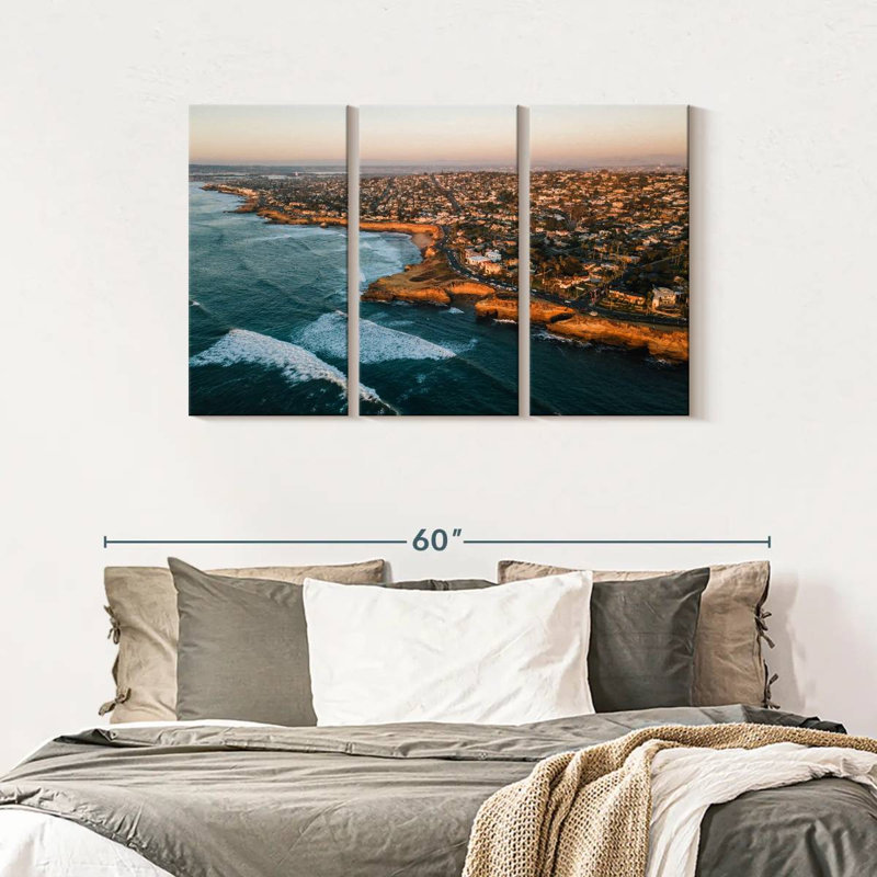 «Coast Of San Diego», reproduction d'art sur toile, H 28 po x l 45 po x P 1,25 po