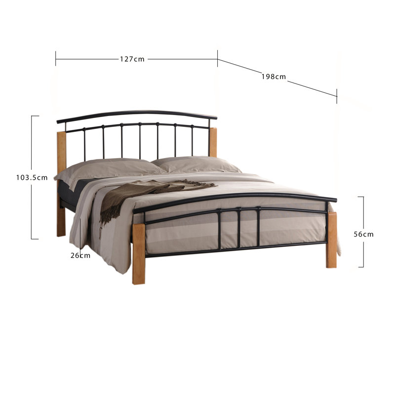 Solid Wood Bed, Small Double (4'), Silver
