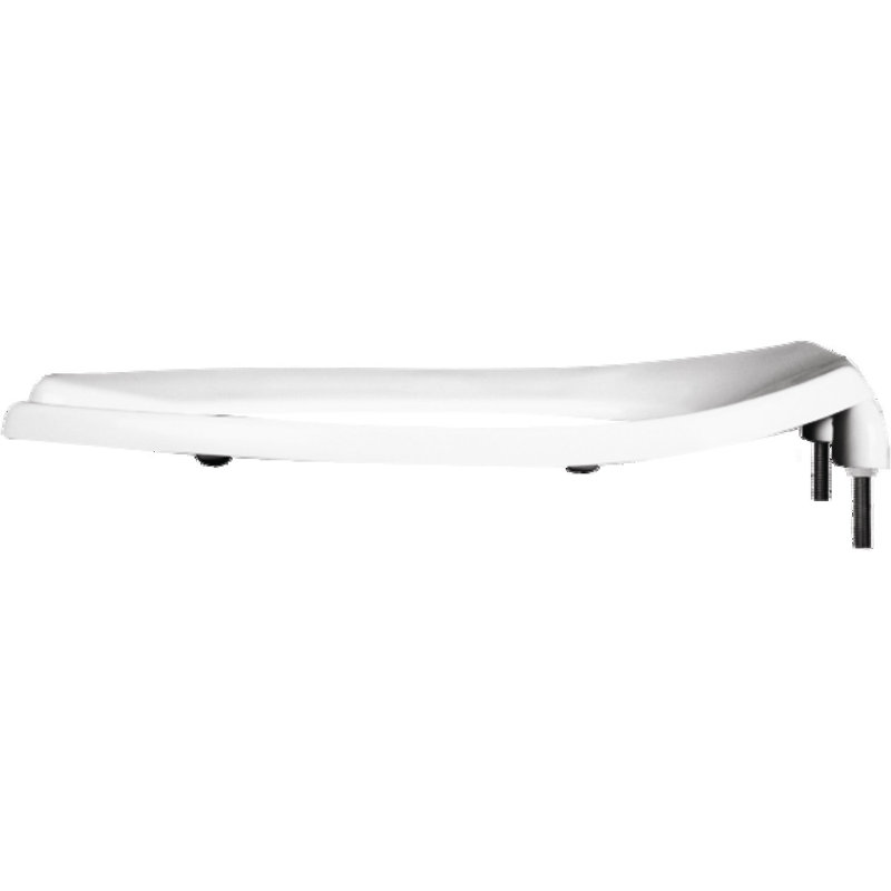 Siège de toilette allongé en plastique, Blanc, Charnière autoportante / à carreaux