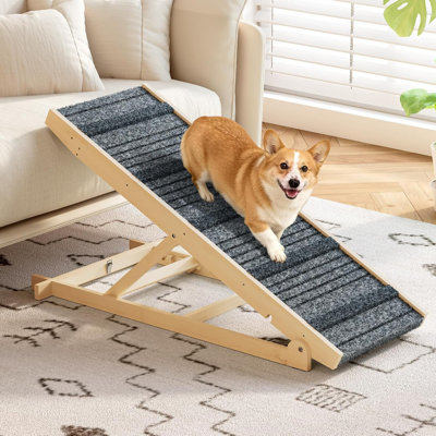 Adjustable Wooden Pet Ramp With Non-slip Surface