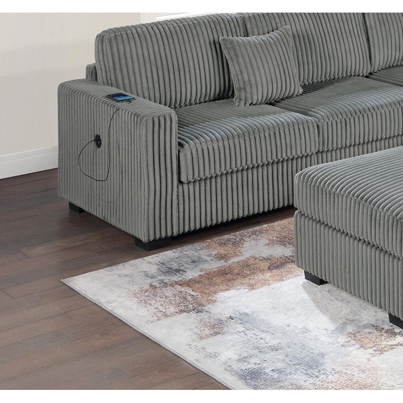 Sectional sofa with footstool