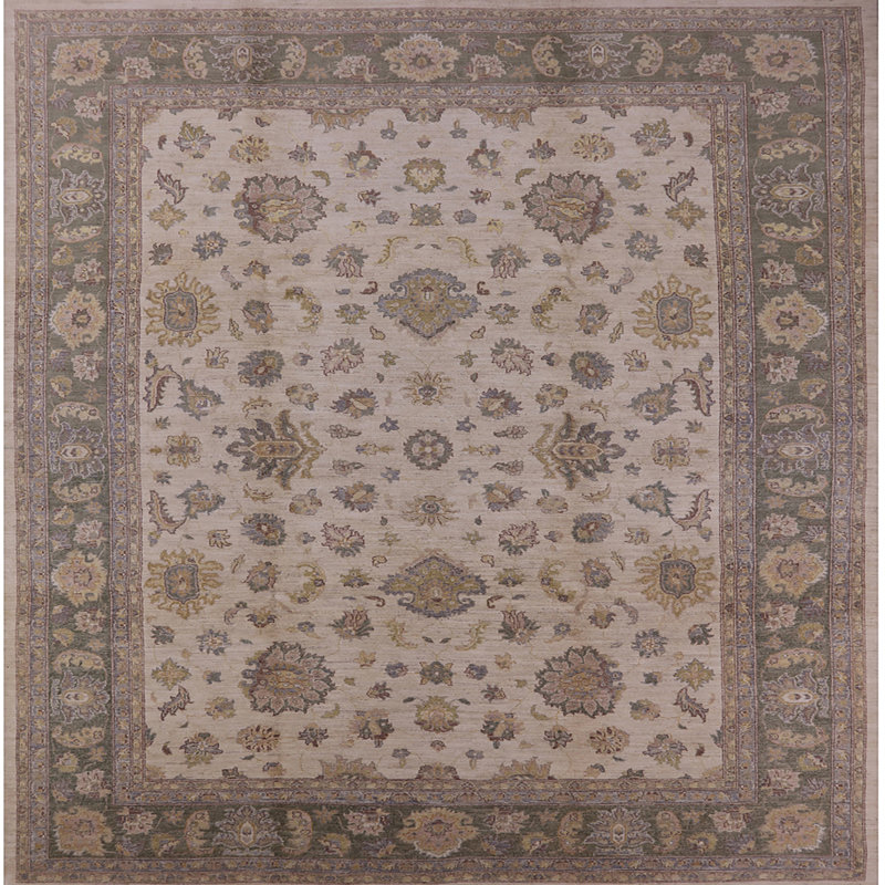 Tapis oriental beige Tatti, Carré 6 pi