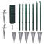 Enos Outdoor Euro Fence Panel Set with Ground Spike Steel-597314485-590675610