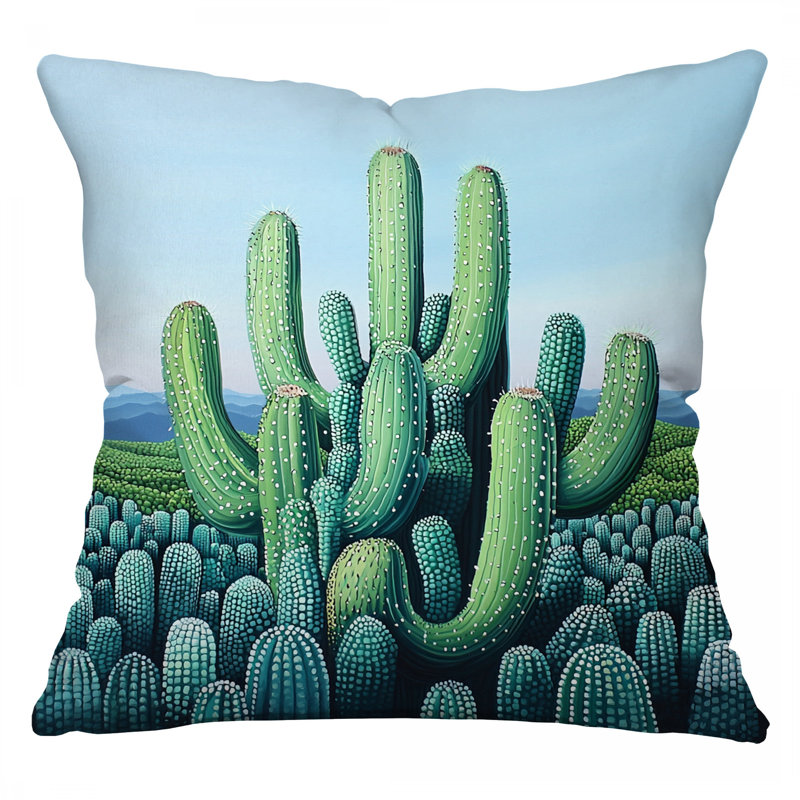 Cactus Field Throw Pillow, Nature Twill Pillows, Square 26"