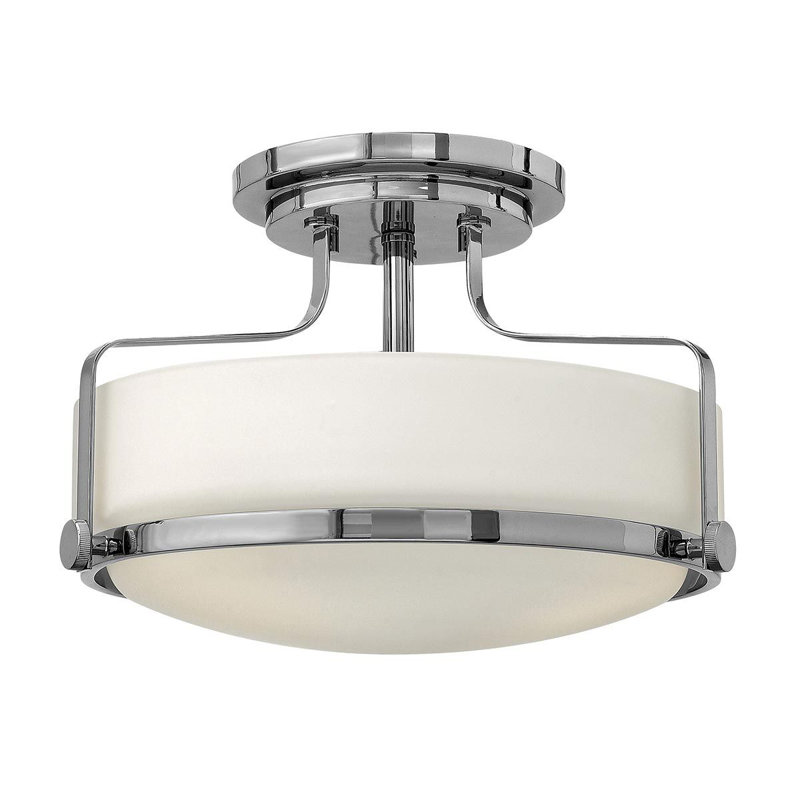 Moreauville Glass Semi Flush Mount, Polished Chrome, 25.3cm H x 36.6cm W