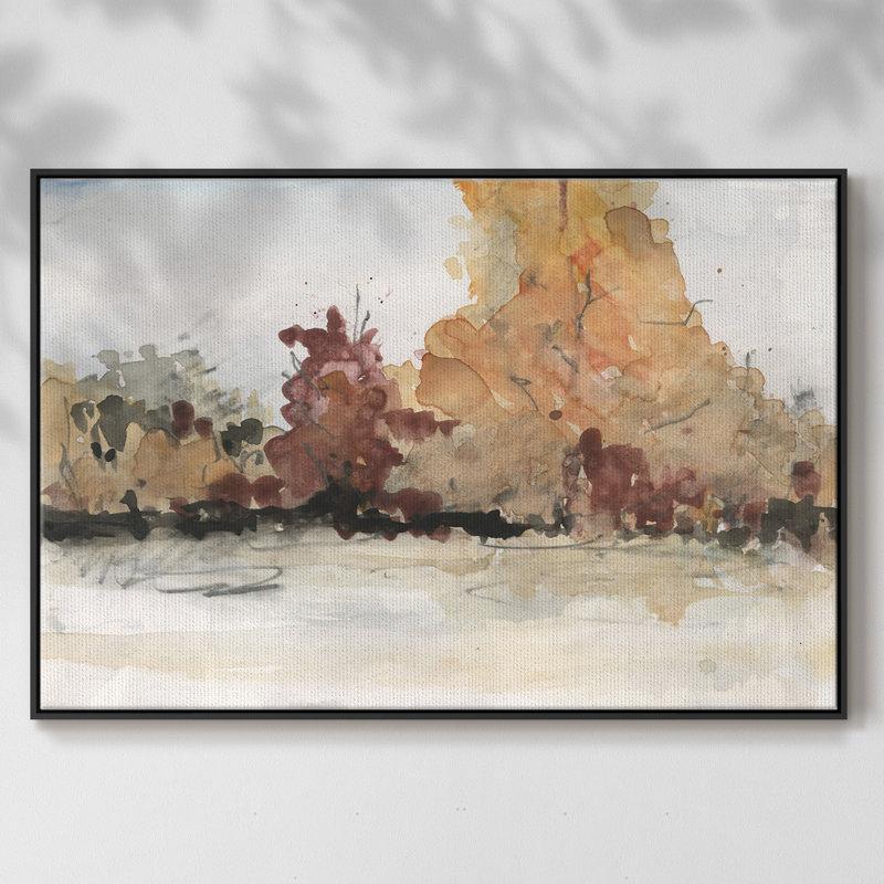 The Autumn View II, reproduction d'art sur toile, H 27 po x l 41 po x P 2 po, Noir