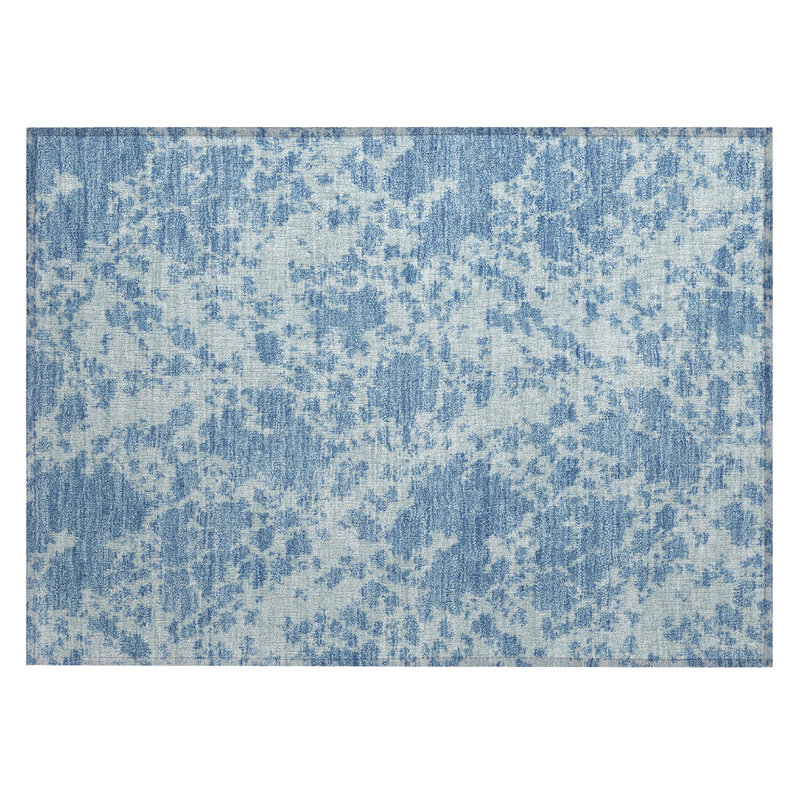Machine Washable Indoor/Outdoor Chantille ACN2919 Abstract Rug, Sky, 2'6" x 3'10"