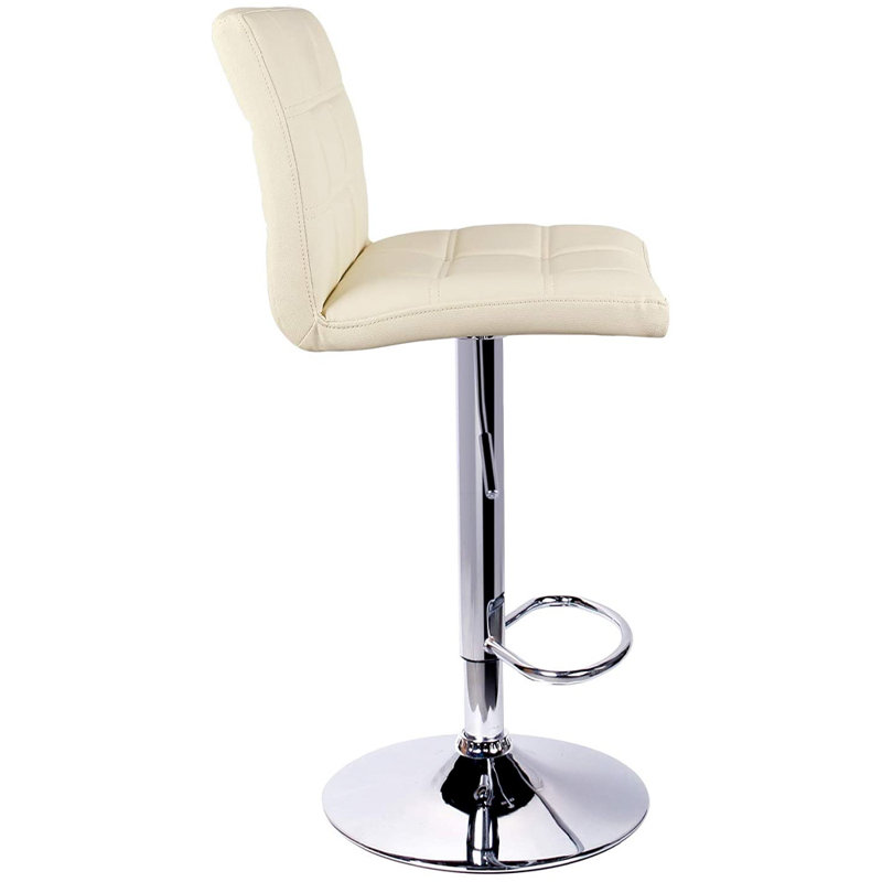 Ludly 32.5" Swivel Upholstered Adjustable Height Counter Stool, Beige, 2