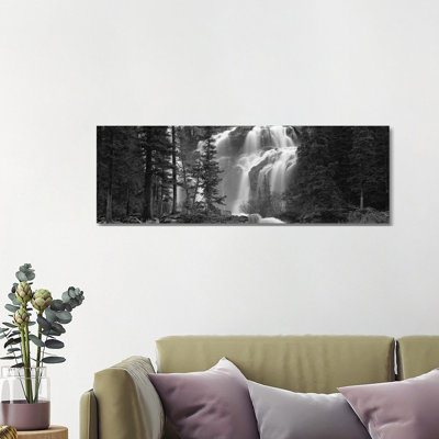 Waterfall In A Forest, Banff, Alberta, Canada by Panoramic Images - Wrapped Canvas Panoramic Print