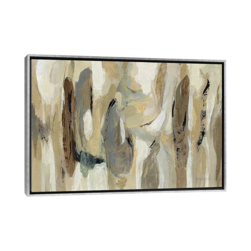 " Fluidity Neutral " by Silvia Vassileva, No Mat, 32" H x 48" W x 1.5" D, Silver Framed