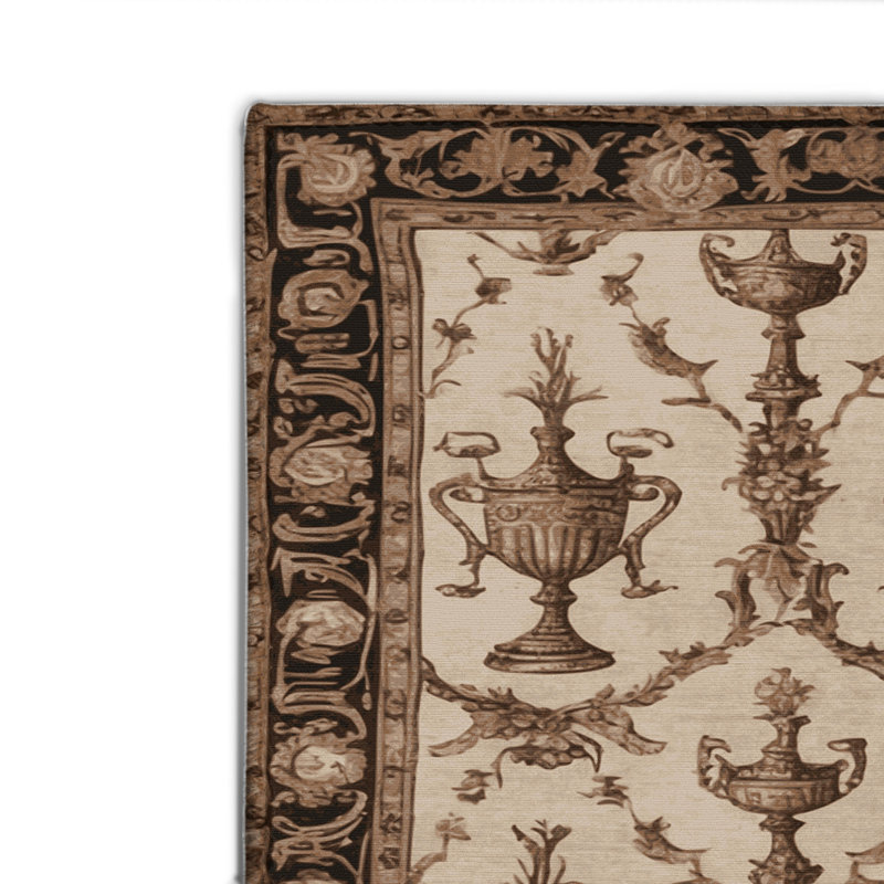 French Brown Indoor and Outdoor Area Rug, Rectangle 2' x 3'