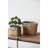 Set Of 2 Rectangular Basket Planters With Geometric Trim, L:10.5X8.5X8" S:7.5X5.5X6.5"