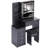 37-Inch Vanity Table Set With Sliding LED Mirror, AC/USB Sockets, Hair Dryer Stand, And Cushioned Stool-1451705573