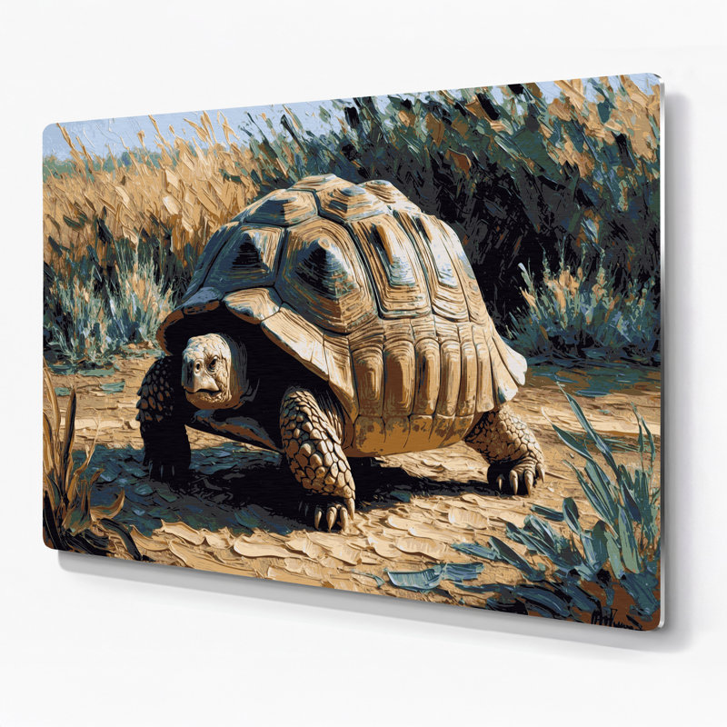 Faune, tortue d'Afrique, art mural gris, H 16 po x l 20 po