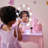 Teamson Kids Little Princess Pink Rapunzel Vanity With LED Illuminated Mirror