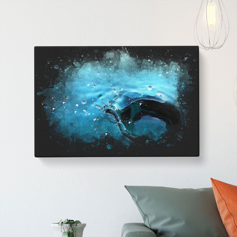 Splash of Water in a Lake - Wrapped Canvas, 35cm H x 50cm W x 3cm D