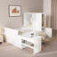 Lit plateforme en bois avec 6 tiroirs, tablettes, bureau et garde-robe-1357099365