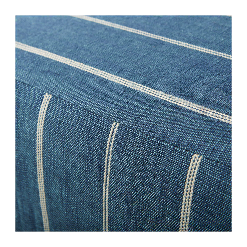 Arisha Upholstered Ottoman, Fritz Stripe Indigo