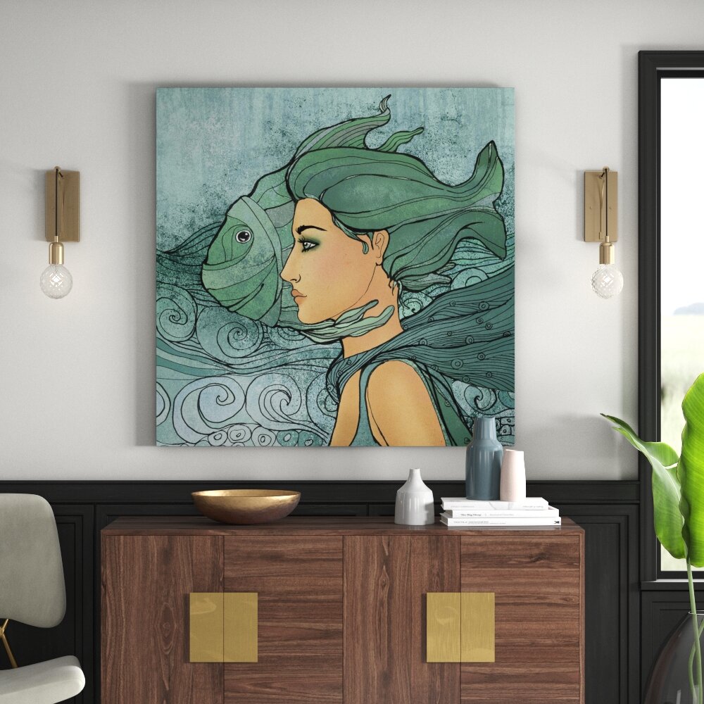 Leinwandbild Mermaid in Art Nouveau Style