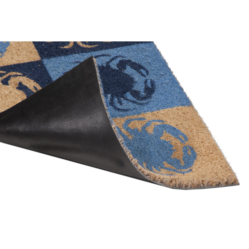 Crabe bleu Aleisha 30 po x 18 po Paillasson d’intérieur antidérapant seulement