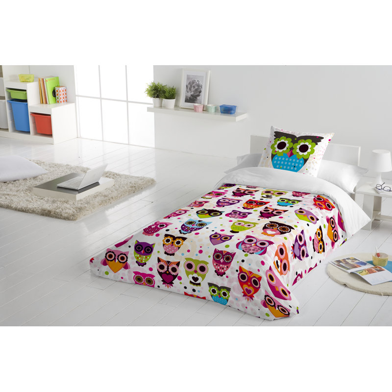 Ensemble de housse de couette en coton 2 pièces Gouchee Home Owls