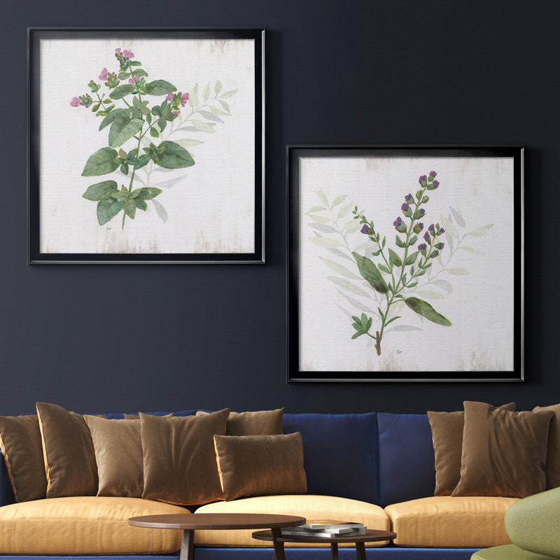 «Kitchen Garden I», ensemble de 2 reproductions d'art encadrées, H 34,5 po x l 69 po x P 1,5 po, Toile avec cadre noir