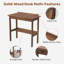 Petit bureau 100 % bois massif avec grand tiroir et tablette de rangement
