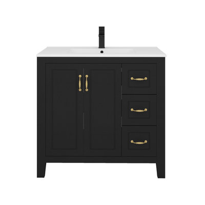 Meuble-lavabo 36 po avec lavabo et robinet en résine SMC