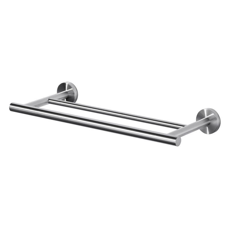 Double barre à serviettes en acier inoxydable SUS 304, porte-serviettes mural pour salle de bain, Nickel brossé