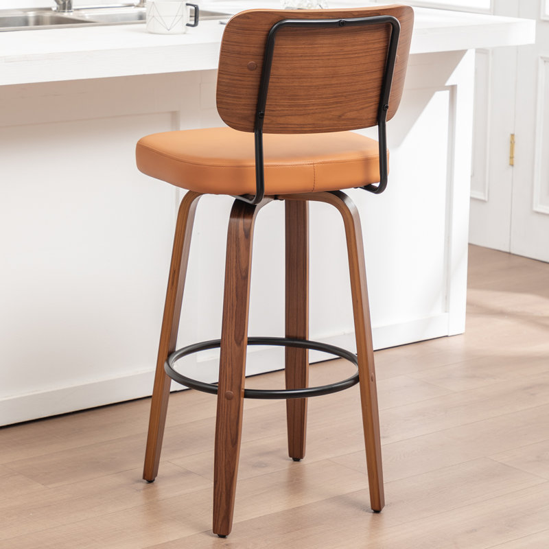 Swivel Counter & Bar Stool, Orange, Bar Stool (30.7" Seat Height)