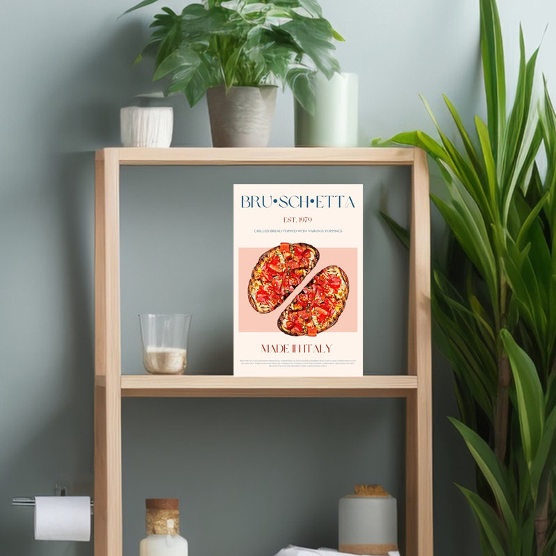 «Authentic Italian Bruschetta Classic Rustic Traditional Summer», art mural authentique, H 18 po x l 12 po