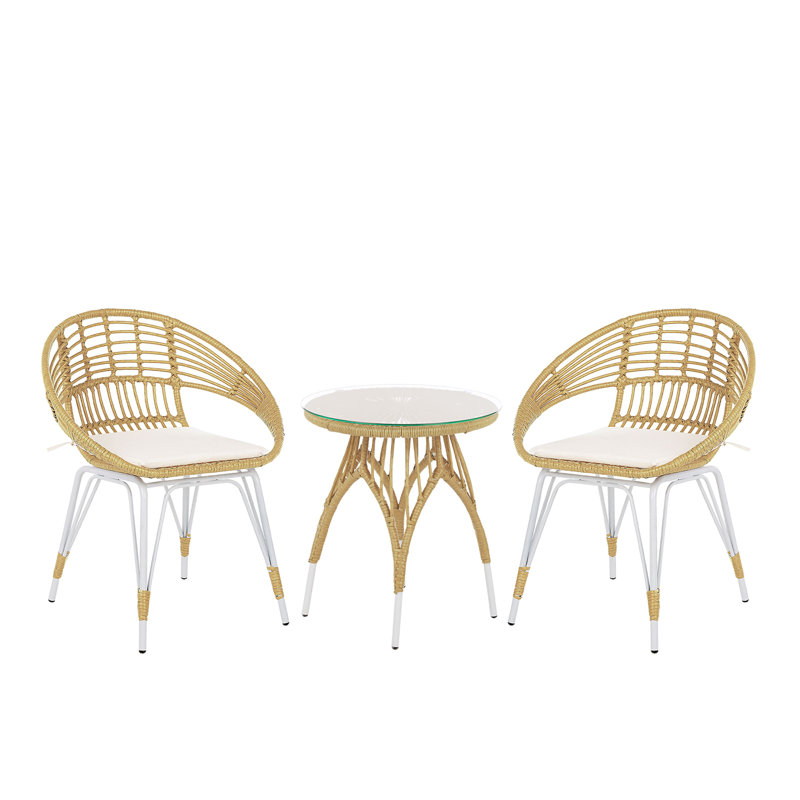 Seyfried 2 Seater Bistro Set with Cushions, White