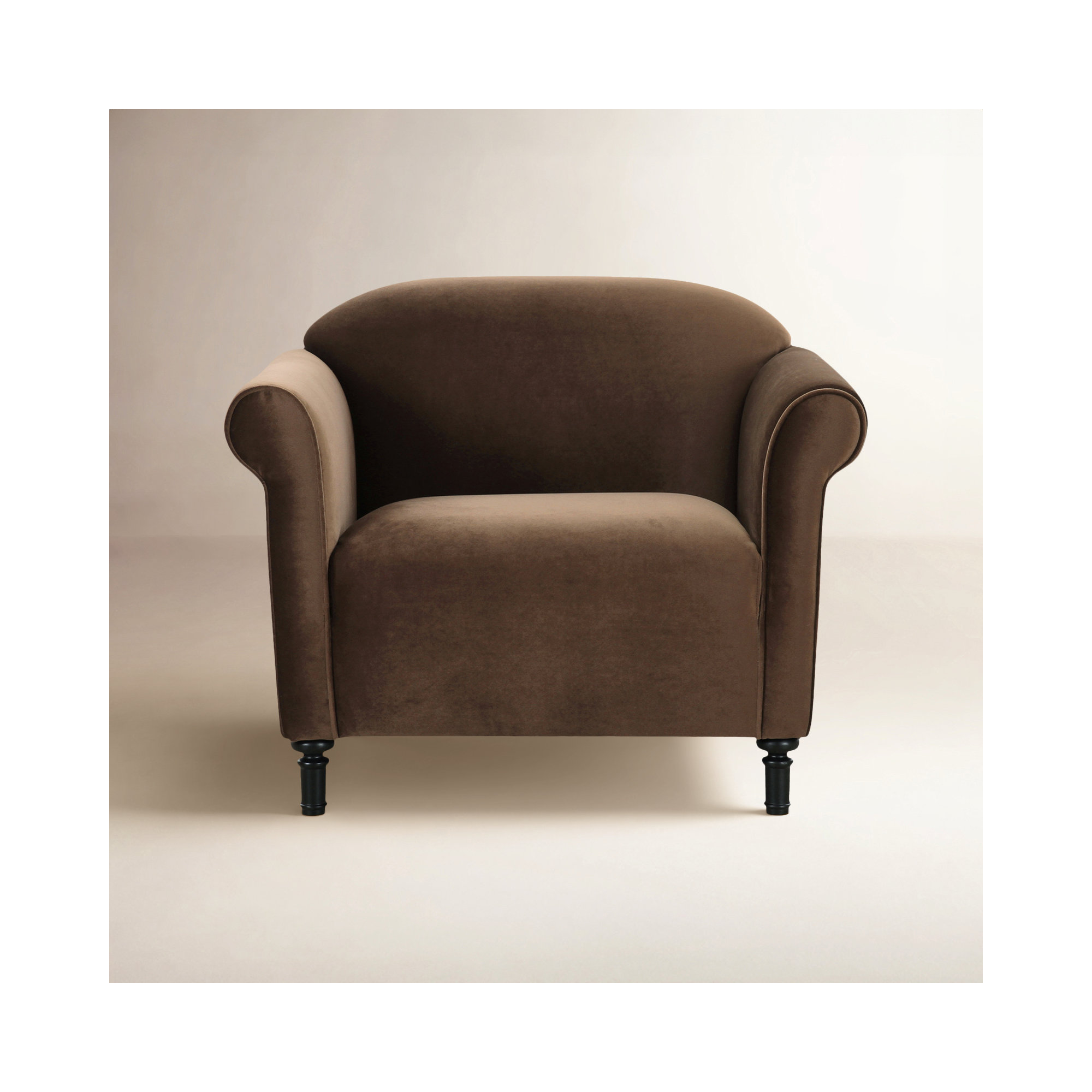 Marirose Accent Chair, Dark Brown Velvet