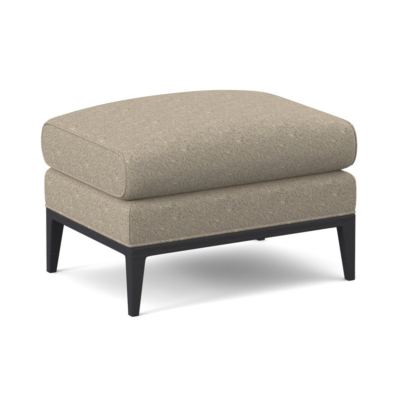 Cooper Ottoman, Venice Linen, Vintage Ebony