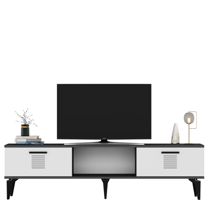 Olivia Unfinished TV Stand for TVs up to 70", Grey/White