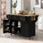 Kitchen Cart With Rubber Wood Drop-Leaf Countertop-1996876461