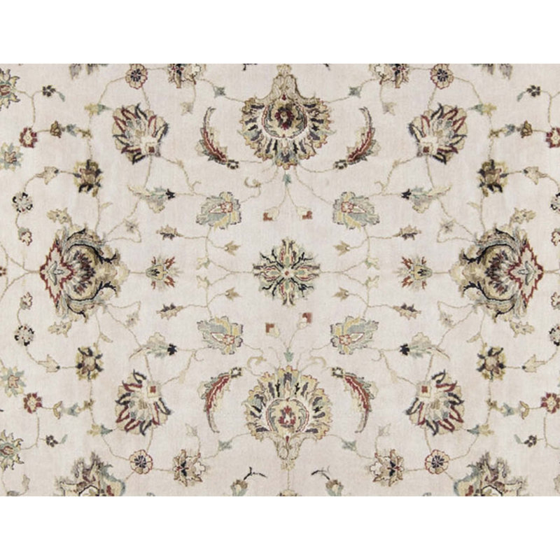 Tapis ivoire et brun noué à la main de haute qualité