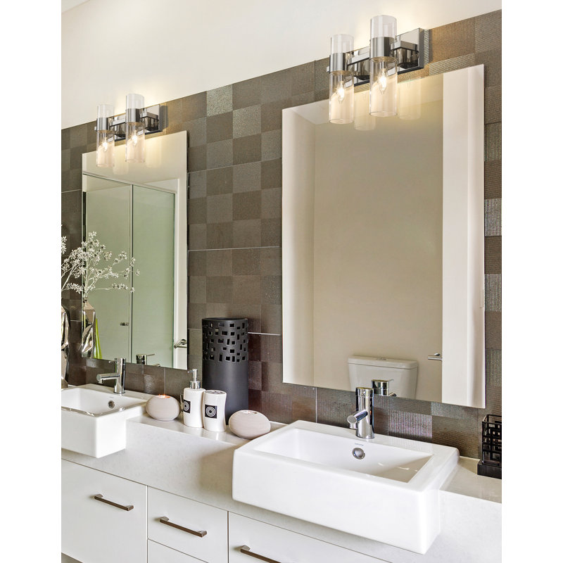 Meuble-lavabo 2 lumières Lawson, Nickel poli