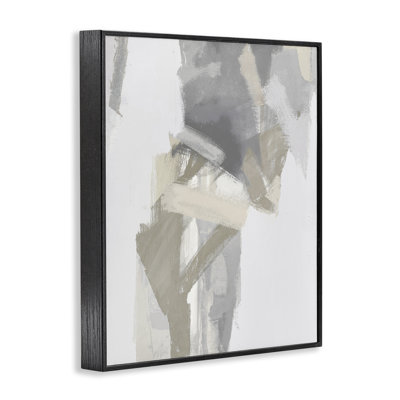 Giclée encadrée de rayures grises et beiges élégantes, design par Rachel Springer