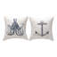 Coussin manuel en polyester à tissage manuel blanc et bleu 12 po x 12 po Woodworkers & Weavers