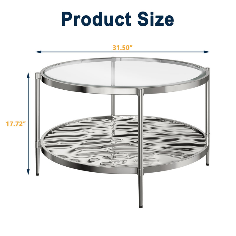 Table basse ronde en verre pour salon