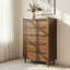 Commode de rangement moderne à 5 tiroirs en noyer de 48 po de largeur pour chambre à coucher