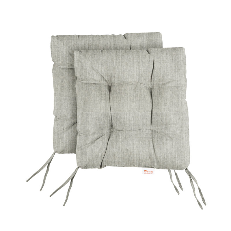 Coussin de siège d'extérieur 2 pièces, L 19 po x P 19 po, Noir