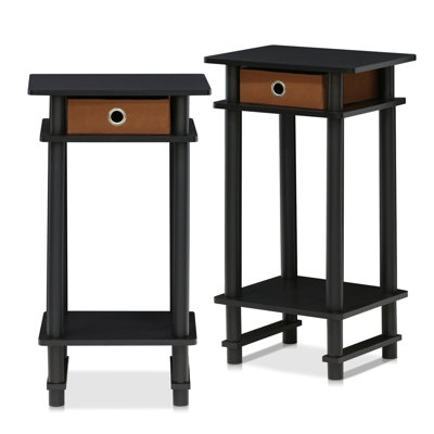 Chrisley Side Table with Fabric Bin Drawer