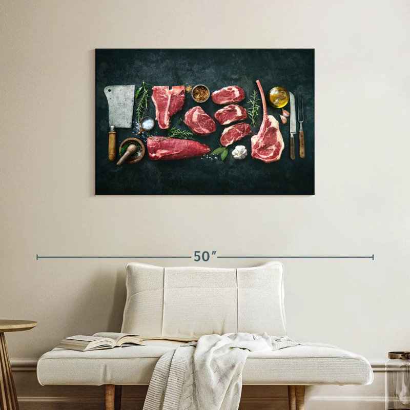 Yarlin Raw Steak Cuts, 26" H x 39" W