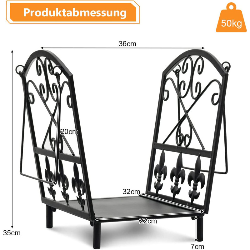 Orosco 36cm W Metal Log Rack